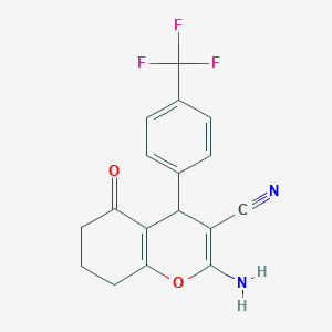 molecular formula C17H13F3N2O2 B5054839 2-氨基-5-氧代-4-[4-(三氟甲基)苯基]-5,6,7,8-四氢-4H-色烯-3-腈 