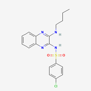 molecular formula C18H19ClN4O2S B5054853 N-[3-(butylamino)-2-quinoxalinyl]-4-chlorobenzenesulfonamide 