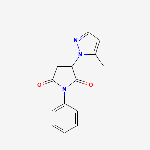 molecular formula C15H15N3O2 B5054857 3-(3,5-dimethyl-1H-pyrazol-1-yl)-1-phenyl-2,5-pyrrolidinedione 