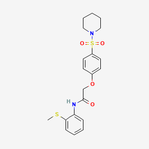 molecular formula C20H24N2O4S2 B5054860 N-[2-(methylthio)phenyl]-2-[4-(1-piperidinylsulfonyl)phenoxy]acetamide 