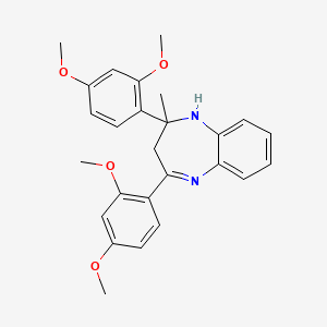 molecular formula C26H28N2O4 B5054887 2,4-bis(2,4-dimethoxyphenyl)-2-methyl-2,3-dihydro-1H-1,5-benzodiazepine 