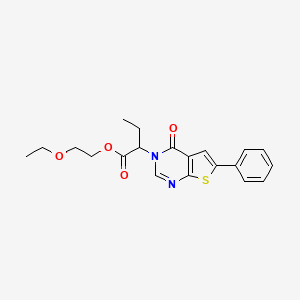 molecular formula C20H22N2O4S B5054899 2-ethoxyethyl 2-(4-oxo-6-phenylthieno[2,3-d]pyrimidin-3(4H)-yl)butanoate 