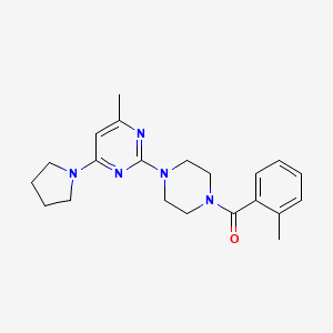 4-methyl-2-[4-(2-methylbenzoyl)-1-piperazinyl]-6-(1-pyrrolidinyl)pyrimidine
