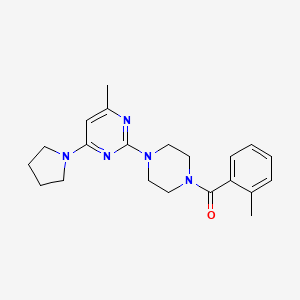 4-Methyl-2-[4-(2-methylbenzoyl)piperazin-1-yl]-6-(pyrrolidin-1-yl)pyrimidine