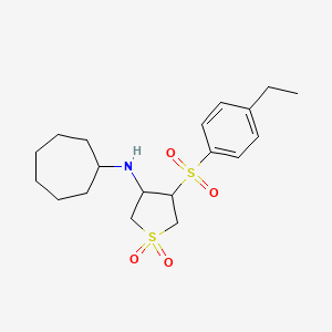 N-cycloheptyl-4-[(4-ethylphenyl)sulfonyl]tetrahydro-3-thiophenamine 1,1-dioxide