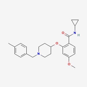 molecular formula C24H30N2O3 B5054955 N-cyclopropyl-4-methoxy-2-{[1-(4-methylbenzyl)-4-piperidinyl]oxy}benzamide 
