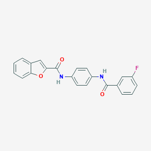 molecular formula C22H15FN2O3 B505498 N-{4-[(3-fluorobenzoyl)amino]phenyl}-1-benzofuran-2-carboxamide 