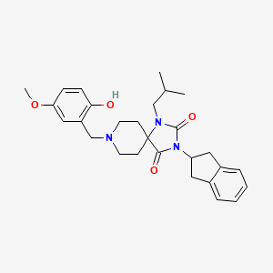 3-(2,3-dihydro-1H-inden-2-yl)-8-(2-hydroxy-5-methoxybenzyl)-1-isobutyl-1,3,8-triazaspiro[4.5]decane-2,4-dione