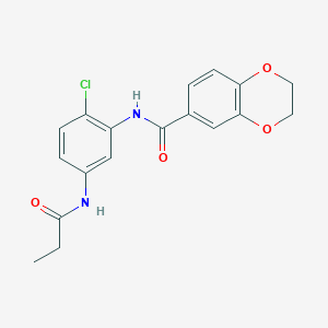 N-[2-chloro-5-(propanoylamino)phenyl]-2,3-dihydro-1,4-benzodioxine-6-carboxamide