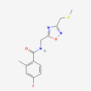 4-fluoro-2-methyl-N-({3-[(methylthio)methyl]-1,2,4-oxadiazol-5-yl}methyl)benzamide