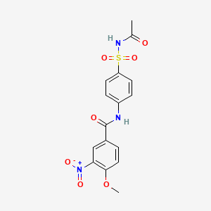 molecular formula C16H15N3O7S B5055058 N-{4-[(acetylamino)sulfonyl]phenyl}-4-methoxy-3-nitrobenzamide 
