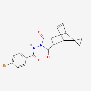 molecular formula C18H15BrN2O3 B5055062 4-bromo-N-(3',5'-dioxo-4'-azaspiro[cyclopropane-1,10'-tricyclo[5.2.1.0~2,6~]decane]-8'-en-4'-yl)benzamide 