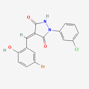 4-(5-bromo-2-hydroxybenzylidene)-1-(3-chlorophenyl)-3,5-pyrazolidinedione