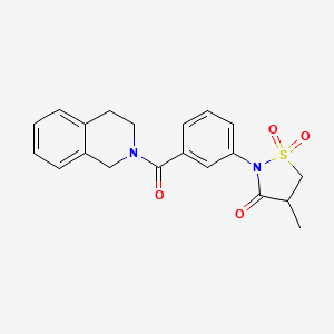 molecular formula C20H20N2O4S B5055076 2-[3-(3,4-dihydro-2(1H)-isoquinolinylcarbonyl)phenyl]-4-methyl-3-isothiazolidinone 1,1-dioxide 