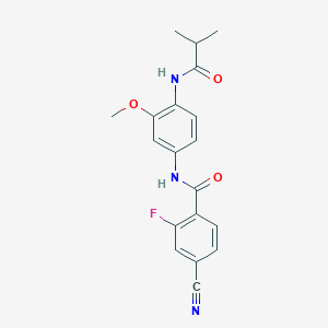 molecular formula C19H18FN3O3 B505508 4-cyano-2-fluoro-N-[4-(isobutyrylamino)-3-methoxyphenyl]benzamide 