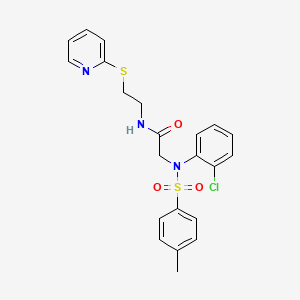 molecular formula C22H22ClN3O3S2 B5055084 N~2~-(2-chlorophenyl)-N~2~-[(4-methylphenyl)sulfonyl]-N~1~-[2-(2-pyridinylthio)ethyl]glycinamide 