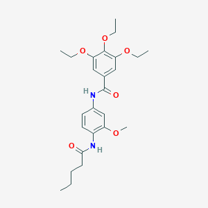 molecular formula C25H34N2O6 B505509 3,4,5-triethoxy-N-[3-methoxy-4-(pentanoylamino)phenyl]benzamide 