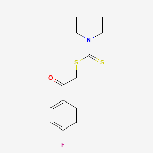 molecular formula C13H16FNOS2 B5055092 2-(4-fluorophenyl)-2-oxoethyl diethyldithiocarbamate 
