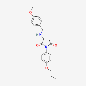molecular formula C21H24N2O4 B5055109 3-[(4-methoxybenzyl)amino]-1-(4-propoxyphenyl)-2,5-pyrrolidinedione 