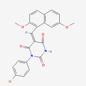 molecular formula C23H17BrN2O5 B5055112 1-(4-bromophenyl)-5-[(2,7-dimethoxy-1-naphthyl)methylene]-2,4,6(1H,3H,5H)-pyrimidinetrione 