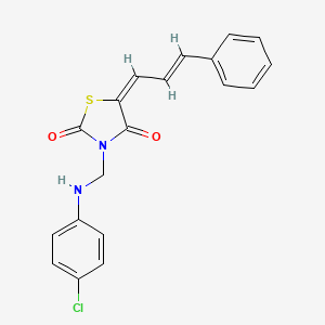 molecular formula C19H15ClN2O2S B5055136 3-{[(4-chlorophenyl)amino]methyl}-5-(3-phenyl-2-propen-1-ylidene)-1,3-thiazolidine-2,4-dione 