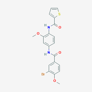 molecular formula C20H17BrN2O4S B505514 N-{4-[(3-bromo-4-methoxybenzoyl)amino]-2-methoxyphenyl}-2-thiophenecarboxamide 