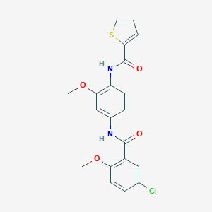 molecular formula C20H17ClN2O4S B505515 N-{4-[(5-chloro-2-methoxybenzoyl)amino]-2-methoxyphenyl}-2-thiophenecarboxamide 