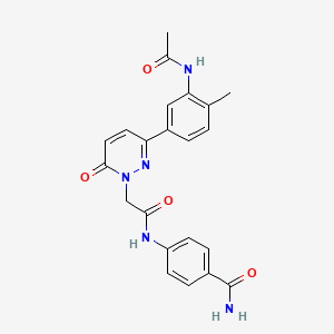 molecular formula C22H21N5O4 B5055181 4-({[3-[3-(acetylamino)-4-methylphenyl]-6-oxo-1(6H)-pyridazinyl]acetyl}amino)benzamide 