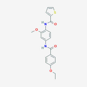 molecular formula C21H20N2O4S B505519 N-{4-[(4-ethoxybenzoyl)amino]-2-methoxyphenyl}-2-thiophenecarboxamide 