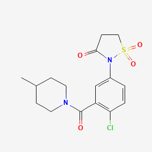molecular formula C16H19ClN2O4S B5055207 2-{4-chloro-3-[(4-methyl-1-piperidinyl)carbonyl]phenyl}-3-isothiazolidinone 1,1-dioxide 