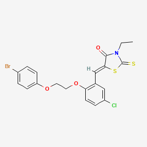 molecular formula C20H17BrClNO3S2 B5055208 5-{2-[2-(4-bromophenoxy)ethoxy]-5-chlorobenzylidene}-3-ethyl-2-thioxo-1,3-thiazolidin-4-one 