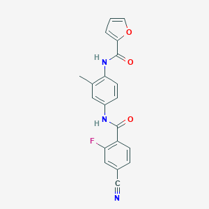 N-{4-[(4-cyano-2-fluorobenzoyl)amino]-2-methylphenyl}-2-furamide