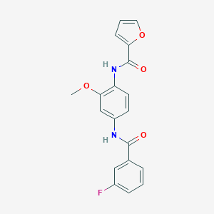 molecular formula C19H15FN2O4 B505523 N-{4-[(3-fluorobenzoyl)amino]-2-methoxyphenyl}-2-furamide 