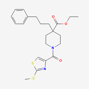 molecular formula C22H28N2O3S2 B5055241 ethyl 1-{[2-(methylthio)-1,3-thiazol-4-yl]carbonyl}-4-(3-phenylpropyl)-4-piperidinecarboxylate 