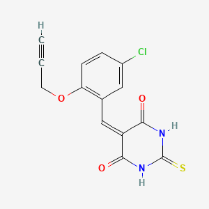 molecular formula C14H9ClN2O3S B5055250 5-[5-chloro-2-(2-propyn-1-yloxy)benzylidene]-2-thioxodihydro-4,6(1H,5H)-pyrimidinedione 