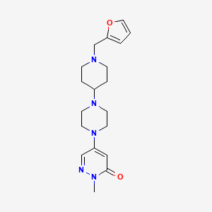molecular formula C19H27N5O2 B5055256 5-{4-[1-(2-furylmethyl)-4-piperidinyl]-1-piperazinyl}-2-methyl-3(2H)-pyridazinone 