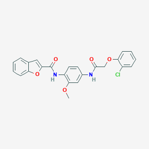 molecular formula C24H19ClN2O5 B505526 N-(4-{[(2-chlorophenoxy)acetyl]amino}-2-methoxyphenyl)-1-benzofuran-2-carboxamide 