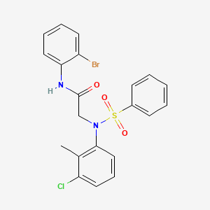 molecular formula C21H18BrClN2O3S B5055276 N~1~-(2-bromophenyl)-N~2~-(3-chloro-2-methylphenyl)-N~2~-(phenylsulfonyl)glycinamide 