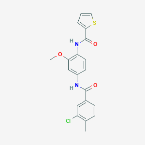 molecular formula C20H17ClN2O3S B505528 N-{4-[(3-chloro-4-methylbenzoyl)amino]-2-methoxyphenyl}-2-thiophenecarboxamide 