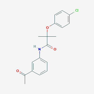 molecular formula C18H18ClNO3 B505531 N-(3-acetylphenyl)-2-(4-chlorophenoxy)-2-methylpropanamide 