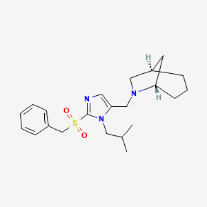 molecular formula C22H31N3O2S B5055314 (1R*,5S*)-6-{[2-(benzylsulfonyl)-1-isobutyl-1H-imidazol-5-yl]methyl}-6-azabicyclo[3.2.1]octane 