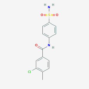 molecular formula C14H13ClN2O3S B505532 N-[4-(aminosulfonyl)phenyl]-3-chloro-4-methylbenzamide 