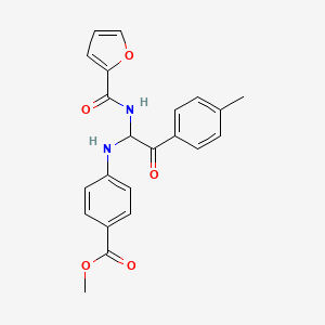 molecular formula C22H20N2O5 B5055330 methyl 4-{[1-(2-furoylamino)-2-(4-methylphenyl)-2-oxoethyl]amino}benzoate 
