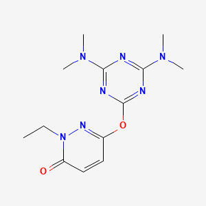 molecular formula C13H19N7O2 B5055358 6-{[4,6-bis(dimethylamino)-1,3,5-triazin-2-yl]oxy}-2-ethyl-3(2H)-pyridazinone 