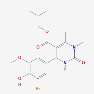 molecular formula C18H23BrN2O5 B5055360 isobutyl 4-(3-bromo-4-hydroxy-5-methoxyphenyl)-1,6-dimethyl-2-oxo-1,2,3,4-tetrahydro-5-pyrimidinecarboxylate 