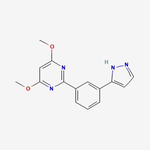 molecular formula C15H14N4O2 B5055398 4,6-dimethoxy-2-[3-(1H-pyrazol-3-yl)phenyl]pyrimidine 