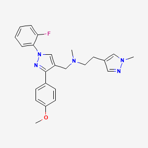 N-{[1-(2-fluorophenyl)-3-(4-methoxyphenyl)-1H-pyrazol-4-yl]methyl}-N-methyl-2-(1-methyl-1H-pyrazol-4-yl)ethanamine