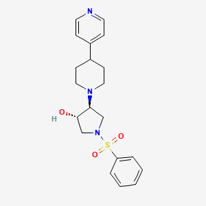 (3S*,4S*)-1-(phenylsulfonyl)-4-[4-(4-pyridinyl)-1-piperidinyl]-3-pyrrolidinol