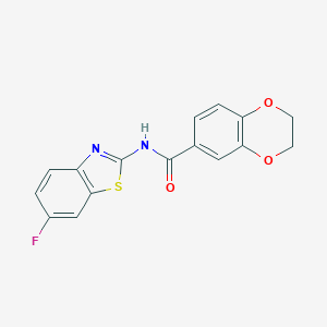 B505544 N-(6-fluoro-1,3-benzothiazol-2-yl)-2,3-dihydro-1,4-benzodioxine-6-carboxamide CAS No. 477553-71-2
