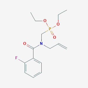 molecular formula C15H21FNO4P B5055443 diethyl {[allyl(2-fluorobenzoyl)amino]methyl}phosphonate 
